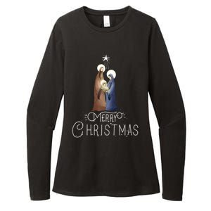 Merry Christmas Advent Nativity Scene North Star Cute Gift Womens CVC Long Sleeve Shirt