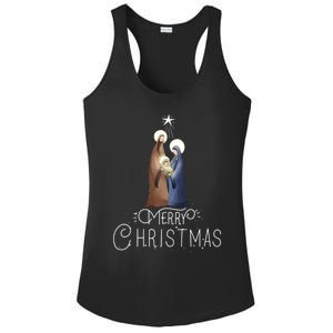 Merry Christmas Advent Nativity Scene North Star Cute Gift Ladies PosiCharge Competitor Racerback Tank