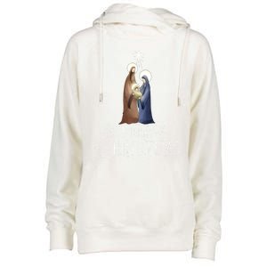 Merry Christmas Advent Nativity Scene North Star Cute Gift Womens Funnel Neck Pullover Hood