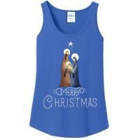 Merry Christmas Advent Nativity Scene North Star Cute Gift Ladies Essential Tank