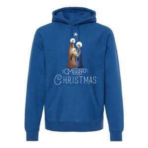 Merry Christmas Advent Nativity Scene North Star Cute Gift Premium Hoodie