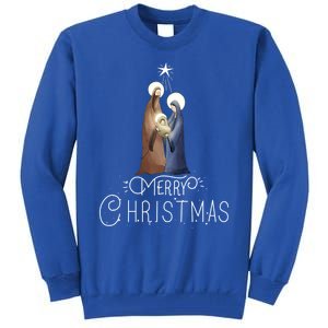 Merry Christmas Advent Nativity Scene North Star Cute Gift Tall Sweatshirt