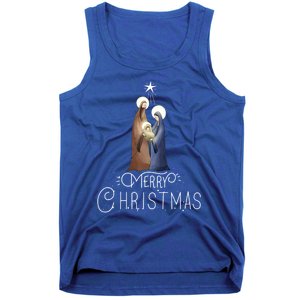 Merry Christmas Advent Nativity Scene North Star Cute Gift Tank Top