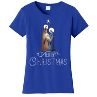 Merry Christmas Advent Nativity Scene North Star Cute Gift Women's T-Shirt