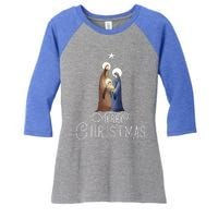 Merry Christmas Advent Nativity Scene North Star Cute Gift Women's Tri-Blend 3/4-Sleeve Raglan Shirt