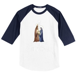 Merry Christmas Advent Nativity Scene North Star Cute Gift Baseball Sleeve Shirt