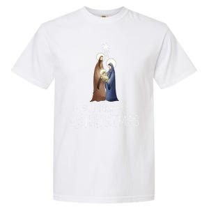 Merry Christmas Advent Nativity Scene North Star Cute Gift Garment-Dyed Heavyweight T-Shirt