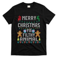 Merry Christmas Animal Filthy Ya Ugly Sweater PJs Matching T-Shirt