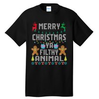 Merry Christmas Animal Filthy Ya Ugly Sweater PJs Matching Tall T-Shirt