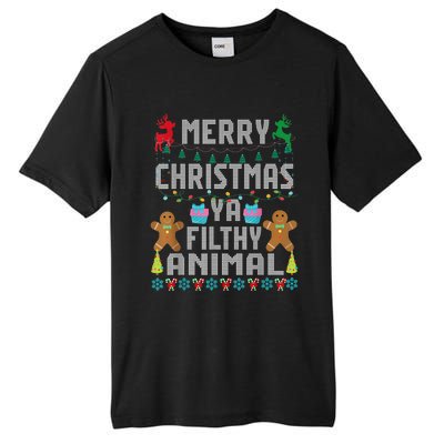 Merry Christmas Animal Filthy Ya Ugly Sweater PJs Matching Tall Fusion ChromaSoft Performance T-Shirt