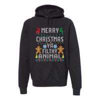 Merry Christmas Animal Filthy Ya Ugly Sweater PJs Matching Premium Hoodie