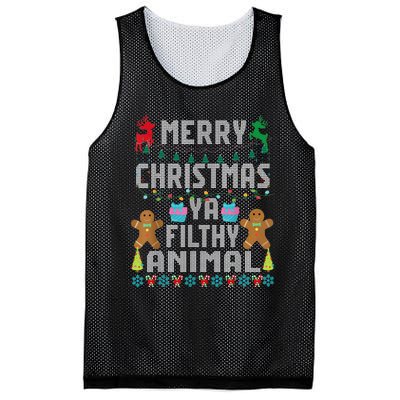 Merry Christmas Animal Filthy Ya Ugly Sweater PJs Matching Mesh Reversible Basketball Jersey Tank