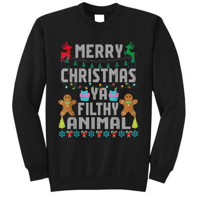 Merry Christmas Animal Filthy Ya Ugly Sweater PJs Matching Tall Sweatshirt