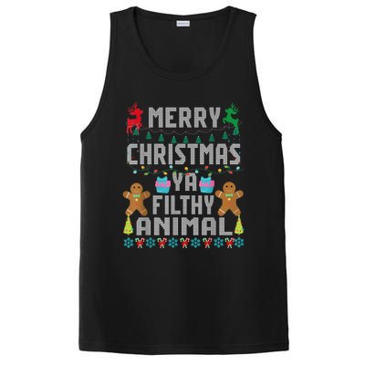 Merry Christmas Animal Filthy Ya Ugly Sweater PJs Matching PosiCharge Competitor Tank