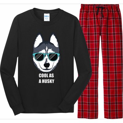 Malamute Cool As A Siberian Husky With Sunglasses Long Sleeve Pajama Set