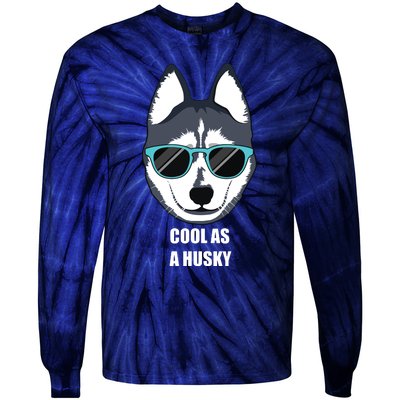 Malamute Cool As A Siberian Husky With Sunglasses Tie-Dye Long Sleeve Shirt