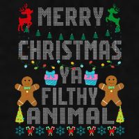 Merry Christmas Animal Filthy Ya Ugly Sweater PJs Matching Ladies PosiCharge Tri-Blend Wicking Tank