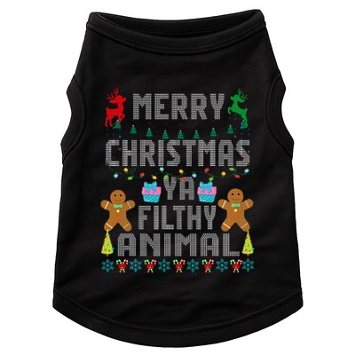 Merry Christmas Animal Filthy Ya Ugly Sweater PJs Matching Doggie Tank