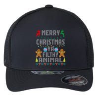 Merry Christmas Animal Filthy Ya Ugly Sweater PJs Matching Flexfit Unipanel Trucker Cap