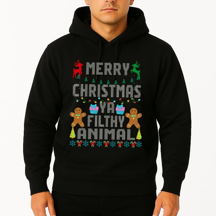 Merry Christmas Animal Filthy Ya Ugly Sweater PJs Matching Hoodie