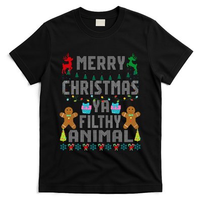 Merry Christmas Animal Filthy Ya Ugly Sweater PJs Matching T-Shirt