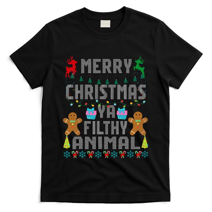 Merry Christmas Animal Filthy Ya Ugly Sweater PJs Matching T-Shirt