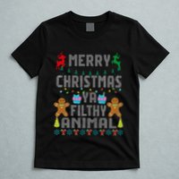 Merry Christmas Animal Filthy Ya Ugly Sweater PJs Matching T-Shirt