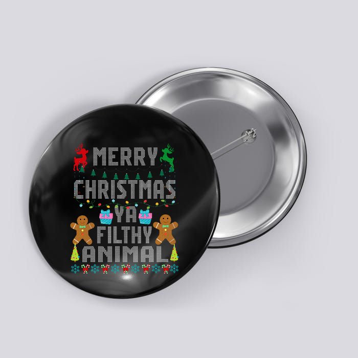 Merry Christmas Animal Filthy Ya Ugly Sweater PJs Matching Button