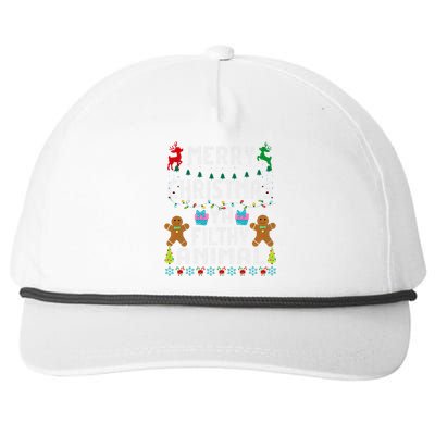 Merry Christmas Animal Filthy Ya Ugly Sweater PJs Matching Snapback Five-Panel Rope Hat