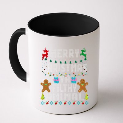 Merry Christmas Animal Filthy Ya Ugly Sweater PJs Matching Mug