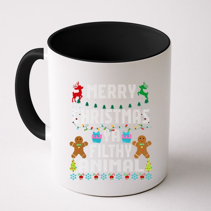 Merry Christmas Animal Filthy Ya Ugly Sweater PJs Matching Mug