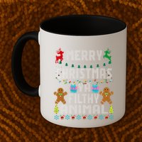Merry Christmas Animal Filthy Ya Ugly Sweater PJs Matching Mug