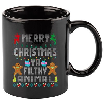 Merry Christmas Animal Filthy Ya Ugly Sweater PJs Matching 11oz C Handle Ceramic Mug
