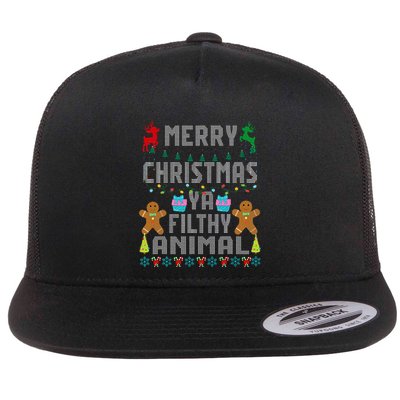 Merry Christmas Animal Filthy Ya Ugly Sweater PJs Matching Flatbill Hat