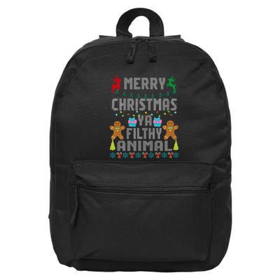 Merry Christmas Animal Filthy Ya Ugly Sweater PJs Matching 16 in Basic Backpack