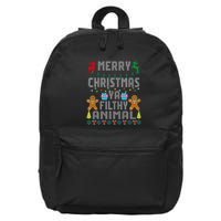 Merry Christmas Animal Filthy Ya Ugly Sweater PJs Matching 16 in Basic Backpack