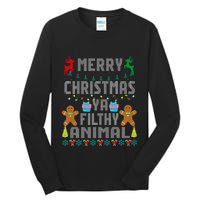 Merry Christmas Animal Filthy Ya Ugly Sweater PJs Matching Tall Long Sleeve T-Shirt