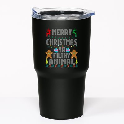 Merry Christmas Animal Filthy Ya Ugly Sweater PJs Matching Tumbler