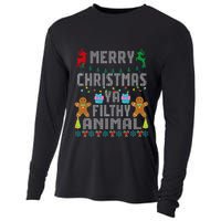 Merry Christmas Animal Filthy Ya Ugly Sweater PJs Matching Cooling Performance Long Sleeve Crew