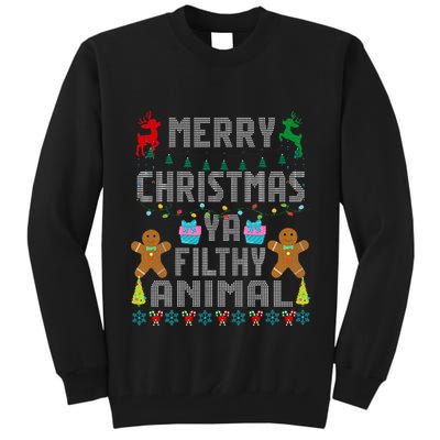 Merry Christmas Animal Filthy Ya Ugly Sweater PJs Matching Tall Sweatshirt