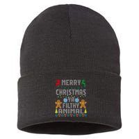 Merry Christmas Animal Filthy Ya Ugly Sweater PJs Matching Sustainable Knit Beanie