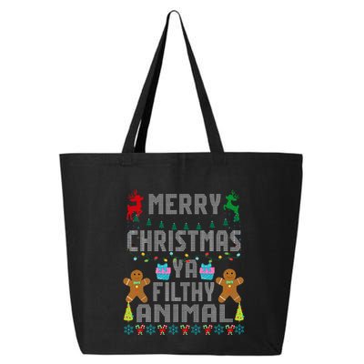 Merry Christmas Animal Filthy Ya Ugly Sweater PJs Matching 25L Jumbo Tote