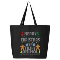 Merry Christmas Animal Filthy Ya Ugly Sweater PJs Matching 25L Jumbo Tote