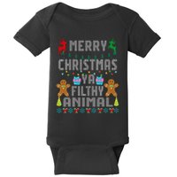 Merry Christmas Animal Filthy Ya Ugly Sweater PJs Matching Baby Bodysuit