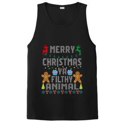 Merry Christmas Animal Filthy Ya Ugly Sweater PJs Matching PosiCharge Competitor Tank