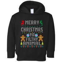 Merry Christmas Animal Filthy Ya Ugly Sweater PJs Matching Toddler Hoodie