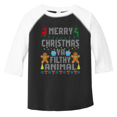 Merry Christmas Animal Filthy Ya Ugly Sweater PJs Matching Toddler Fine Jersey T-Shirt