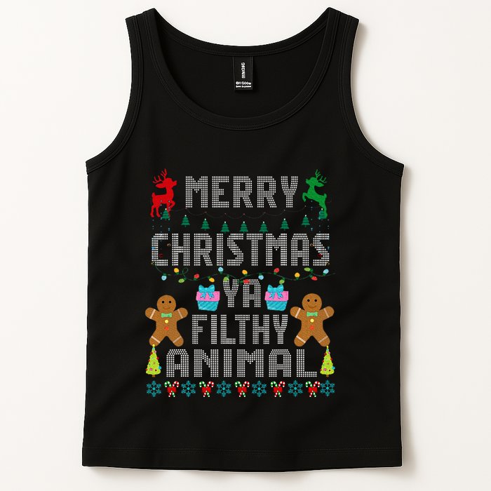 Merry Christmas Animal Filthy Ya Ugly Sweater PJs Matching Tank Top