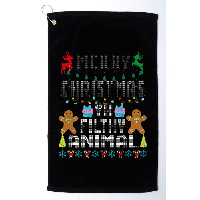 Merry Christmas Animal Filthy Ya Ugly Sweater PJs Matching Golf Towel