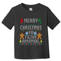 Merry Christmas Animal Filthy Ya Ugly Sweater PJs Matching Toddler T-Shirt